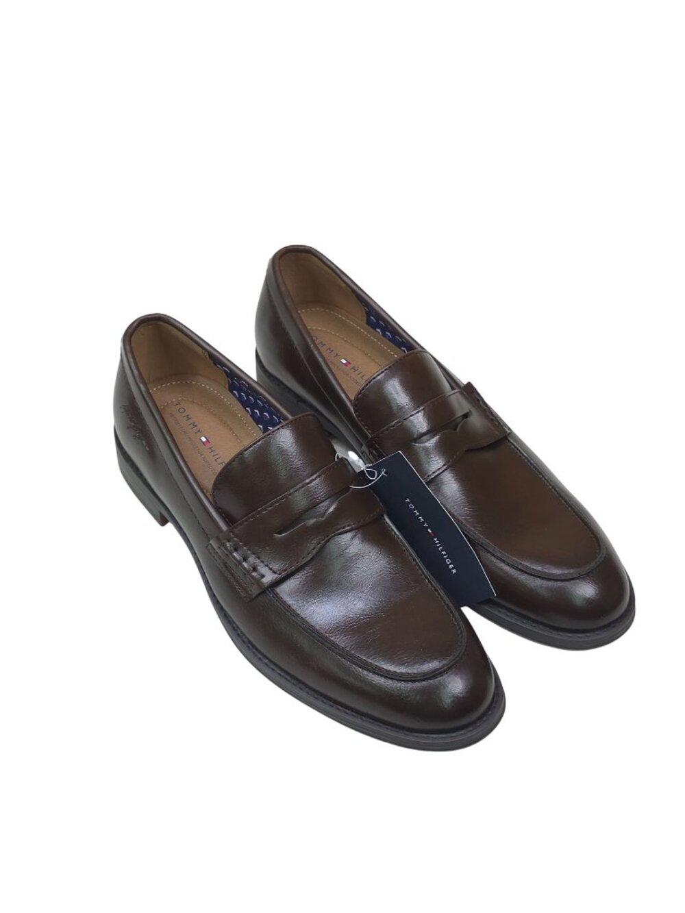 Tommy Hilfiger Mens Brown Penny Loafers Shoes 9M Memory Foam Comfort Sole